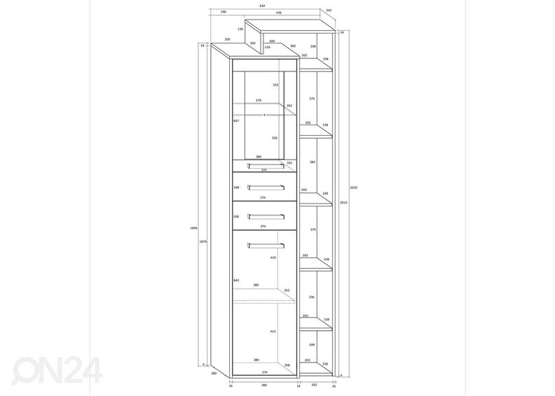 Vitriinikaappi Macroom 64 cm kuvasuurennos
