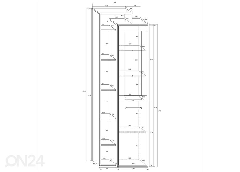 Vitriinikaappi Macroom 64 cm kuvasuurennos