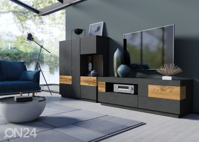 Vitriinikaappi, matera/ tammi kuvasuurennos