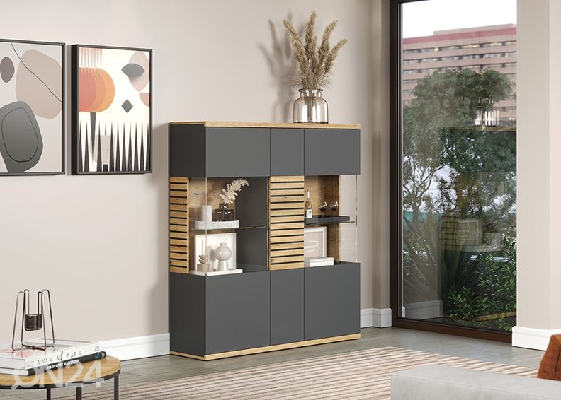 Vitriinikaappi Norris 131 cm kuvasuurennos