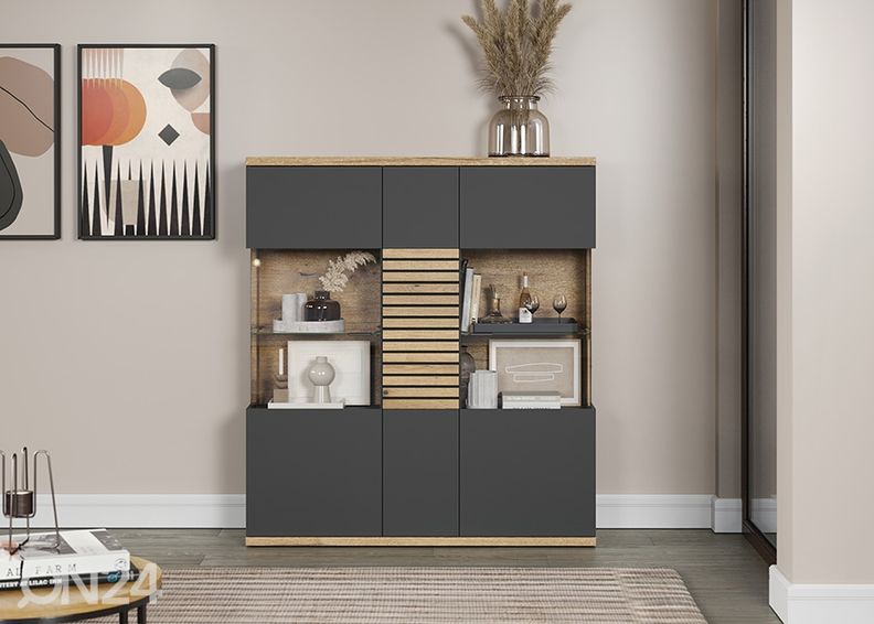 Vitriinikaappi Norris 131 cm kuvasuurennos