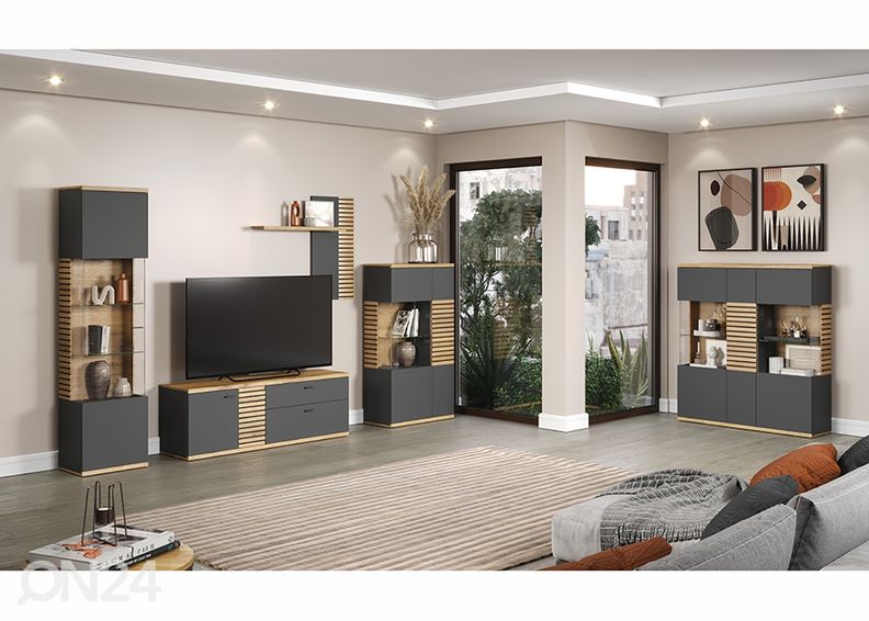 Vitriinikaappi Norris 131 cm kuvasuurennos