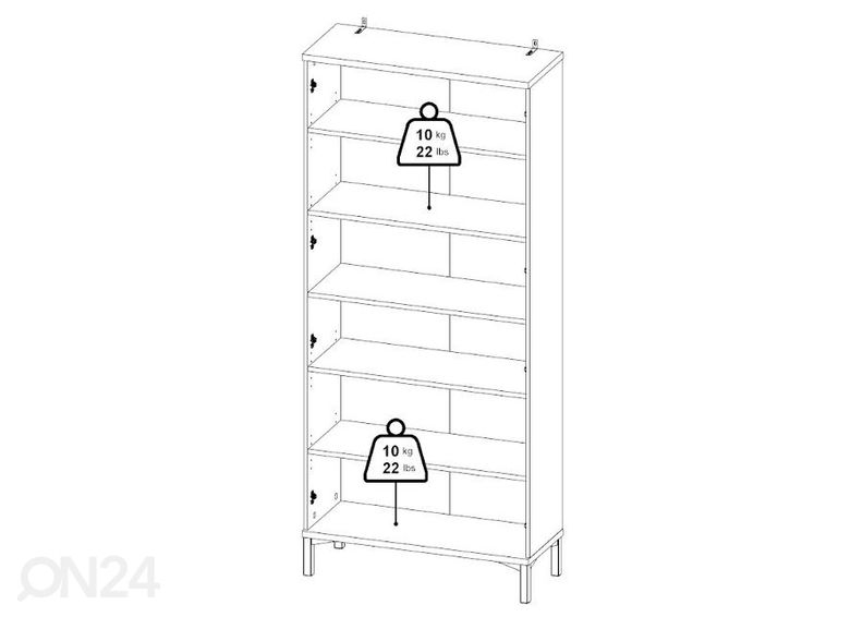 Vitriinikaappi Roma 88 cm, valkoinen kuvasuurennos