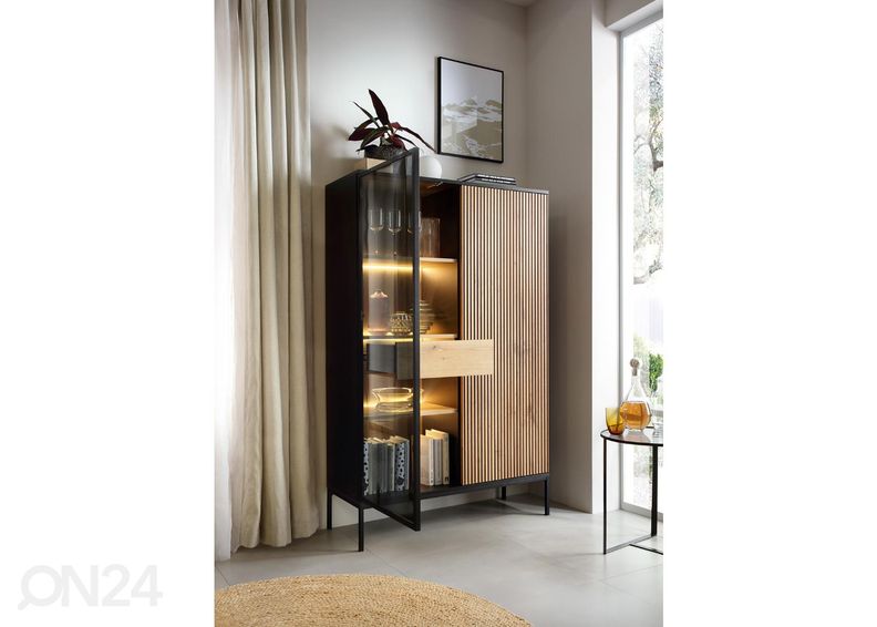 Vitriinikaappi Senato 104 cm + LED kuvasuurennos