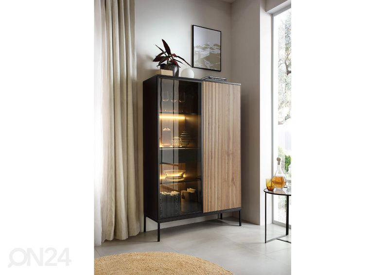 Vitriinikaappi Senato 104 cm + LED kuvasuurennos