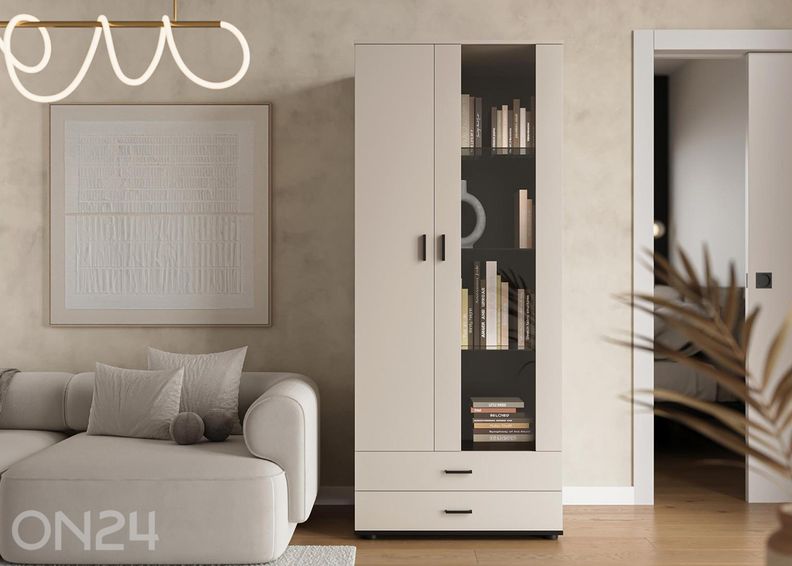 Vitriinikaappi Soho 80 cm + LED kuvasuurennos