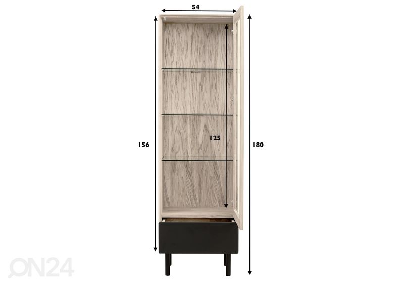 Vitriinikaappi Tokyo 55 cm, valkoinen öljy kuvasuurennos