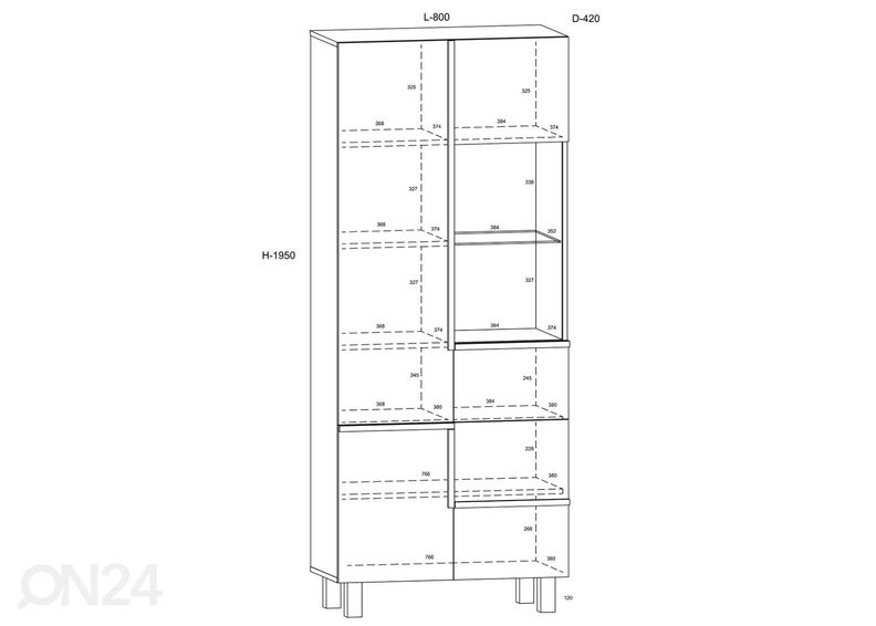 Vitriinikaappi Youghal 80 cm kuvasuurennos