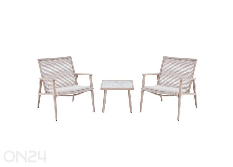 Vuodetuoli Rosit Pisa-puutarhakalustesetti, pöytä + 2 tuolia, harmaa kuvasuurennos