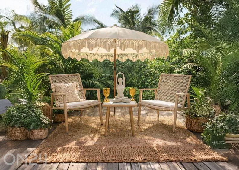 Vuodetuoli Rosit Pisa-puutarhakalustesetti, pöytä + 2 tuolia, harmaa kuvasuurennos