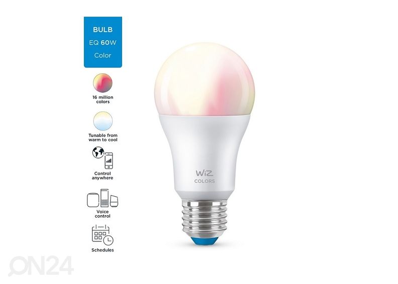 Wiz Wi-Fi sähkölamppu 60 W A60 E27 RGB 2200-6500K kuvasuurennos