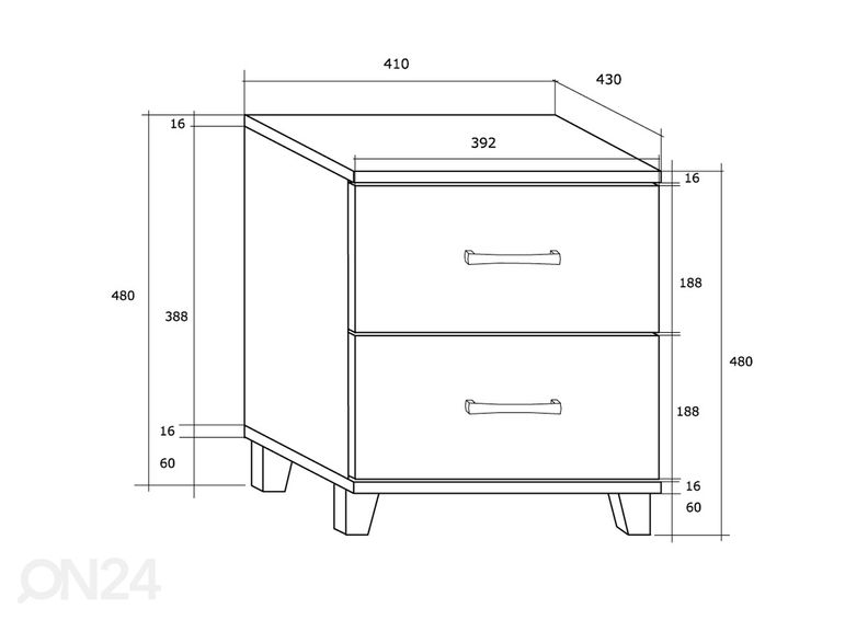 Yöpöytä Drimo 41 cm kuvasuurennos