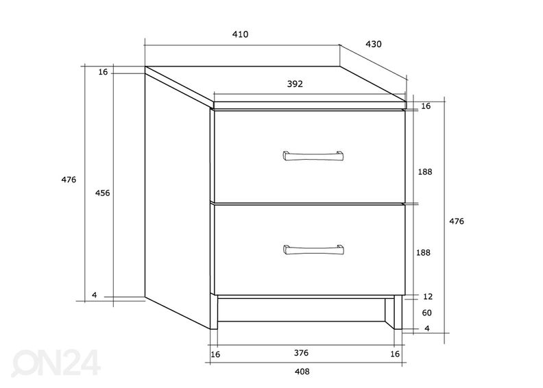 Yöpöytä Drimo 41 cm kuvasuurennos