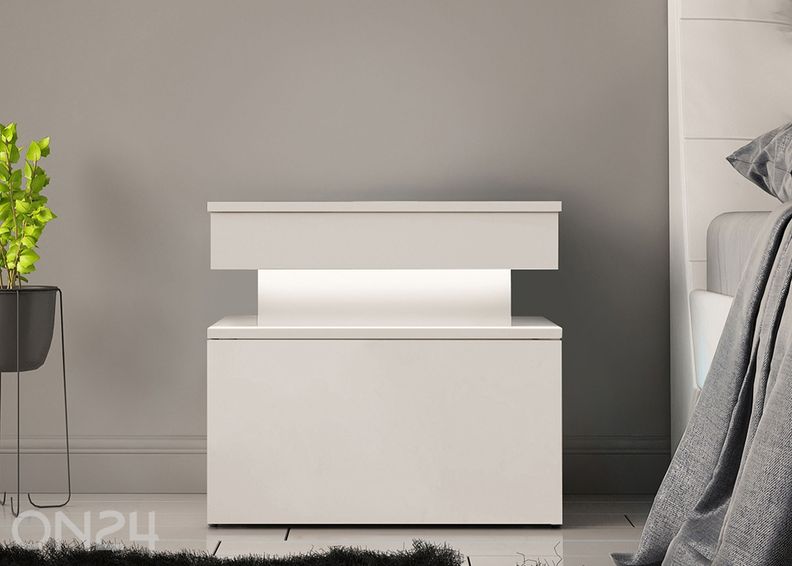 Yöpöytä Glossa 55 cm + LED kuvasuurennos