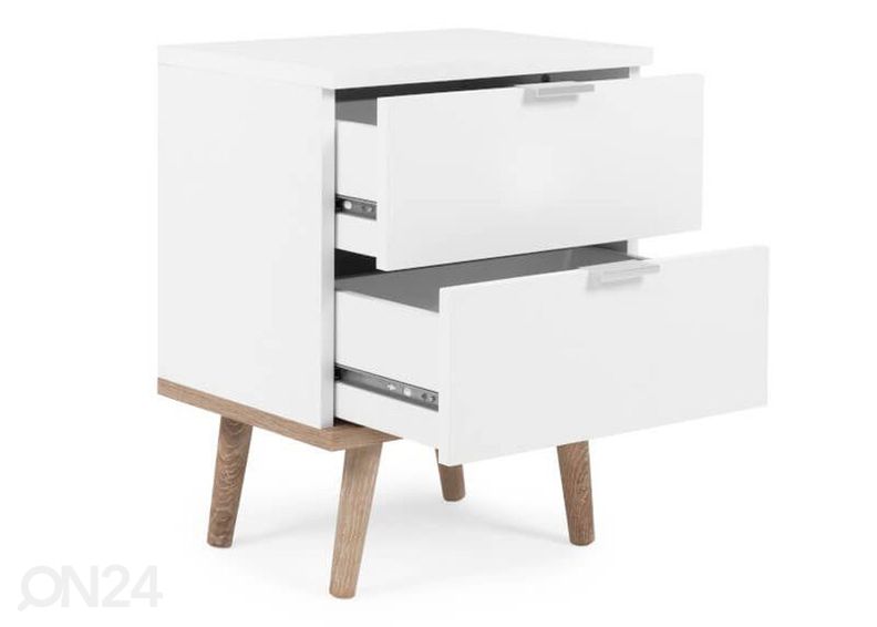 Yöpöytä Göteborg valkoinen/sonoma tammi kuvasuurennos