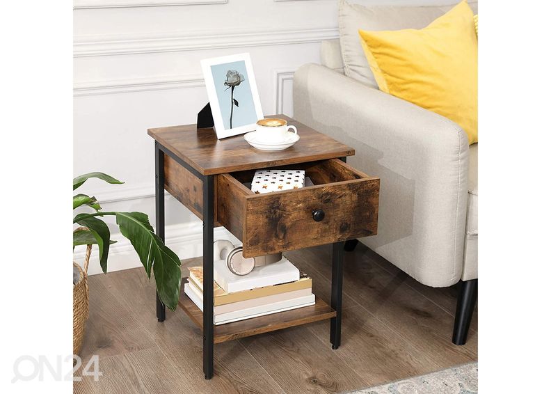 Yöpöytä Let, ruskea/musta kuvasuurennos