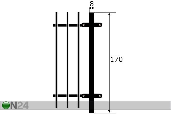Metalliaita tolppa 1,7 m