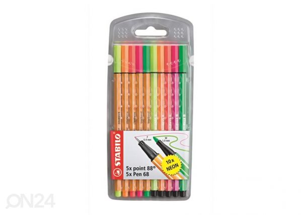 Stabilo kuitukärkikynät Point 88, 5 väriä + Pen68, 5 väriä