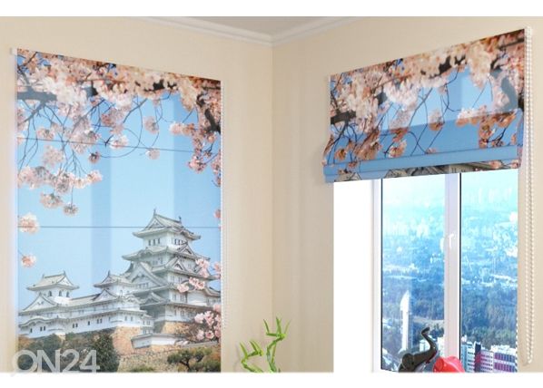Puolipimentävä laskosverho Japan