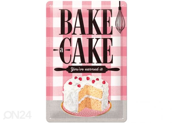 Retro metallitaulu Bake a cake 20x30 cm