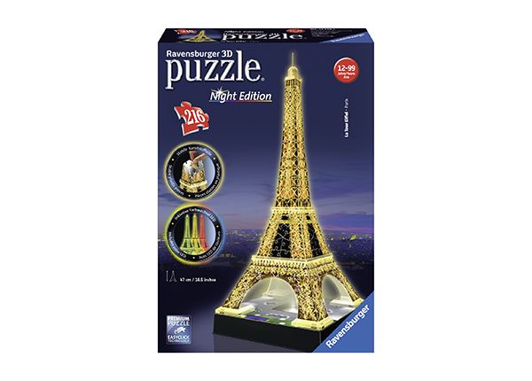 3D palapeli PIMEÄSSÄ HOHTAVA EIFFEL TORNI 216 palaa