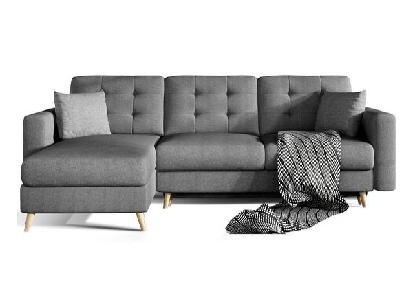 Divaanivuodesohva vuodevaatelaatikolla