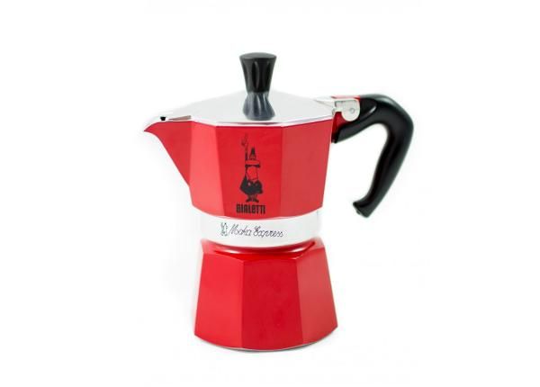 Espressokannu Bialetti Moka Express 6 kupille, punainen