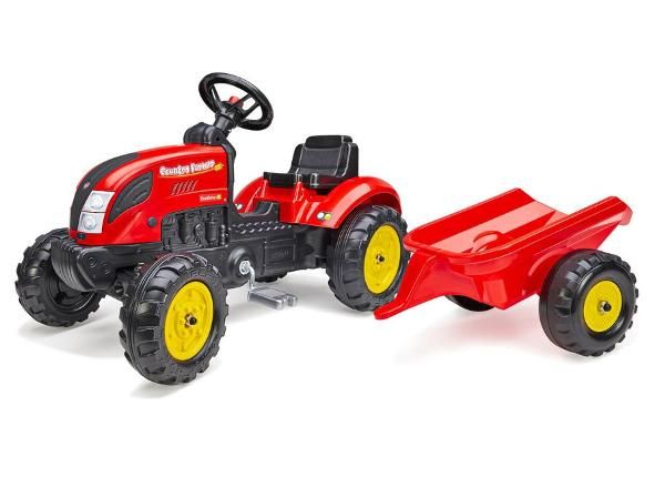Falk Farmer traktori ja peräkärry, punainen