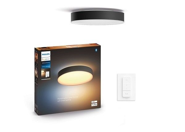 Hue White ambiance Enrave L kattovalaisin 1x33,5 W mustalla kaukosäätimellä Ø 42,5 cm