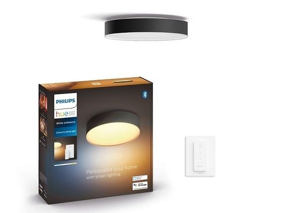 Hue White ambiance Enrave S älykäs kattovalaisin mustalla kaukosäätimellä