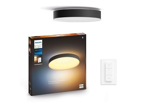 Hue White ambiance Enrave XL älykäs kattovalaisin mustalla kaukosäätimellä Ø 55,1 cm