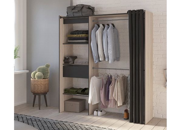 Jatkettava vaatekaappijärjestelmä Chicago 168 cm