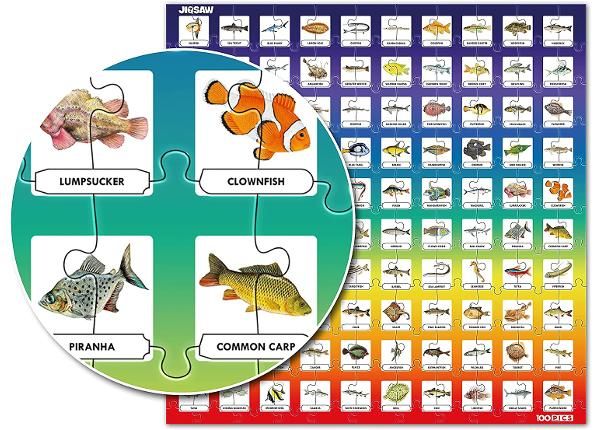 Jigsaw Quiz palapeli kalatietokilpailulla Fish
