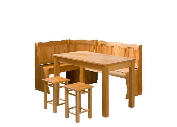 Keittiön kulmapenkki, tuolit ja pöytä