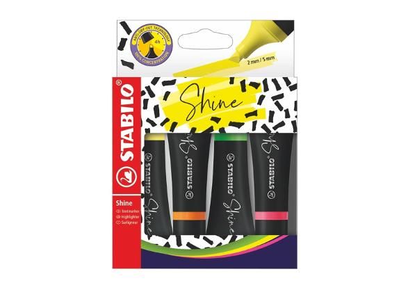 Korostuskynä Stabilo Shine 4 kpl