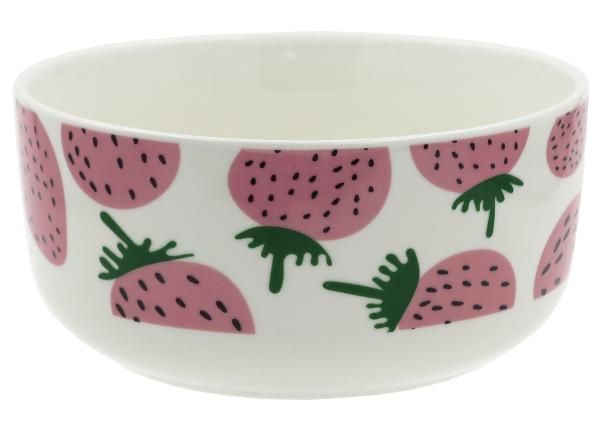 Kulho Vaaleanpunaiset mansikat d.14 cm, 6 kpl