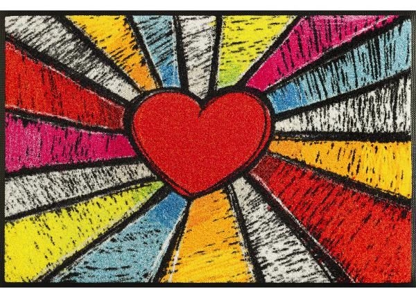 Kynnysmatto Pop Art Heart, 50x75 cm