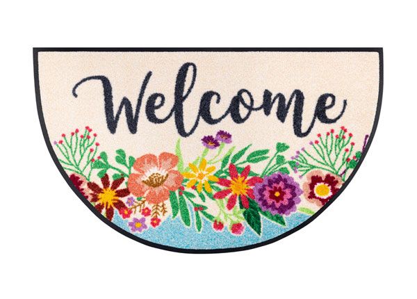 Kynnysmatto Round Welcome Blooming 50x85 cm