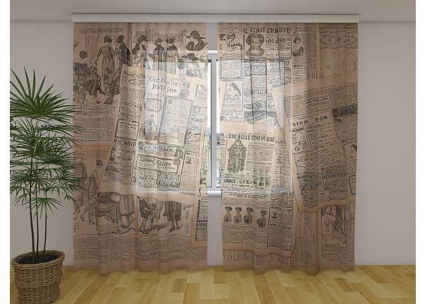 Läpinäkyvä kuvaverho Old Newspaper Pages 240x220 cm
