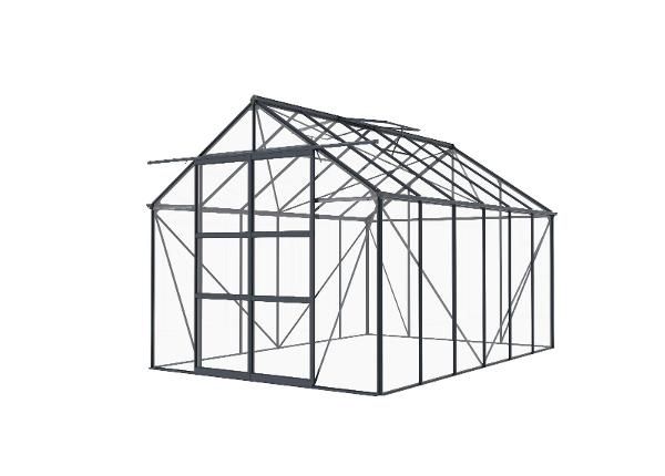 Lasikasvihuone Elegant 8,94 m², harmaa