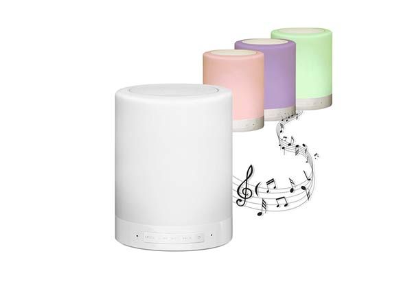 LED-pöytävalaisin Bluetooth kaiuttimella