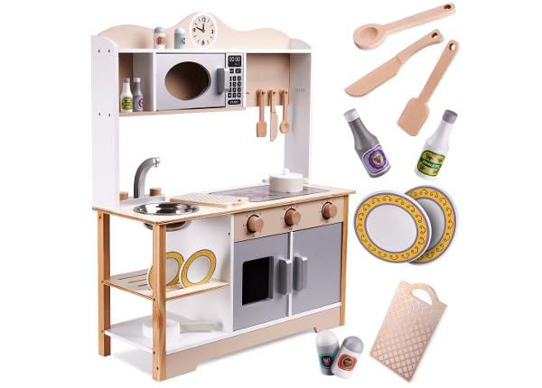 Leikkikeittiö tarvikkeilla 85 cm beige