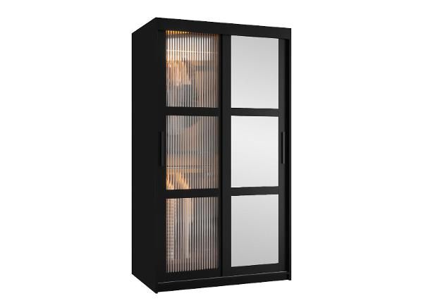 Liukuovellinen vaatekaappi Flutes 100 cm + LED