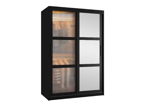 Liukuovellinen vaatekaappi Flutes 120 cm + LED