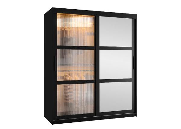 Liukuovellinen vaatekaappi Flutes 150 cm + LED