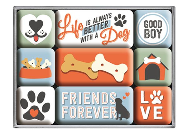Magneetit Life is always better with a Dog 9 kpl