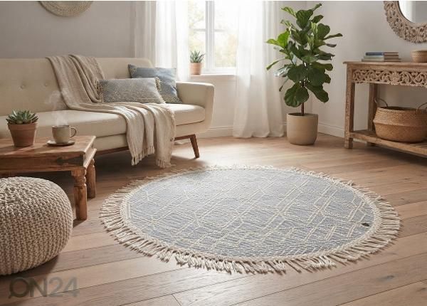 Matto om Tailor Colored Macrame Ø140 cm sininen