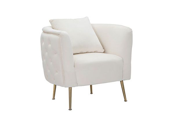 Nojatuoli Glam, kermanvalkoinen/ kullanvärinen