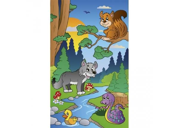 Non-woven kuvatapetti Animals and forest