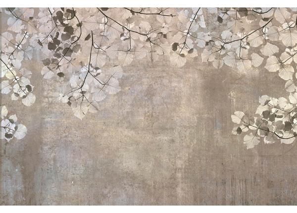 Non-woven kuvatapetti Beige Leaves Abstract